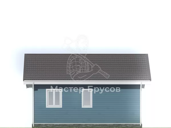 Дом из бруса в «тёплый угол» «Новосибирск» фасад 3