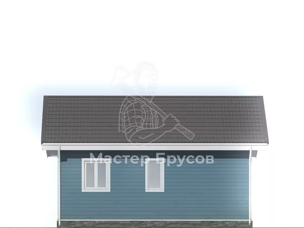 Дом из бруса в «тёплый угол» «» фасад 3