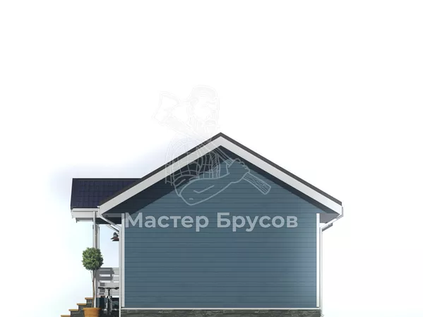 Дом из бруса в «тёплый угол» «Новосибирск» фасад 4