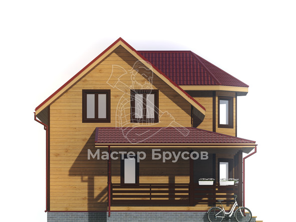 Дом из бруса в «тёплый угол» «Самара» фасад 2