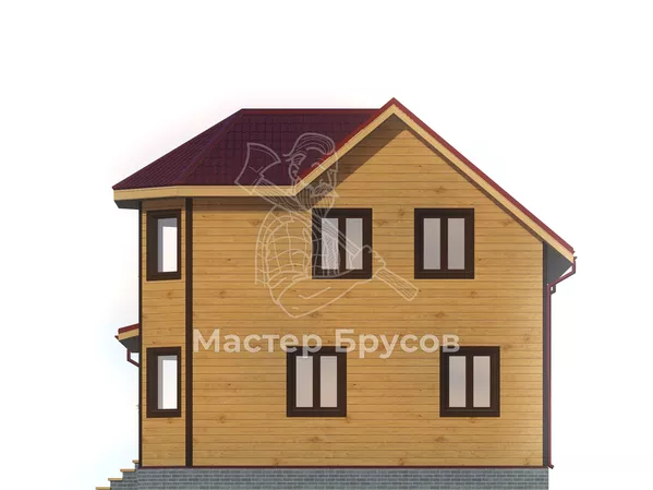 Дом из бруса в «тёплый угол» «Анапа» фасад 4