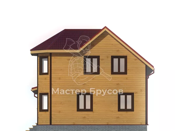 Дом из бруса в «тёплый угол» «» фасад 4