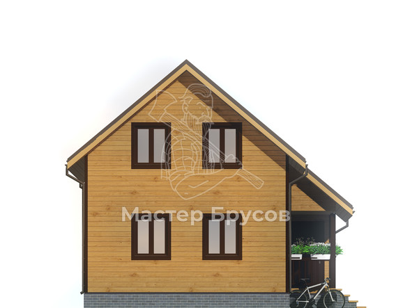 Дом из бруса в «тёплый угол» «Саратов» фасад 2
