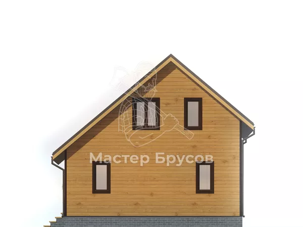 Дом из бруса в «тёплый угол» «» фасад 4