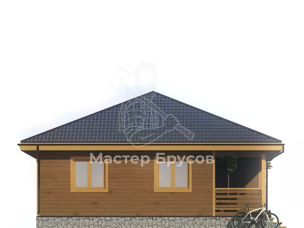 Дом из бруса в «тёплый угол» «Химки» фасад 2