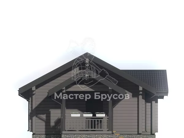 Дом из бруса в «чашу» «» фасад 1