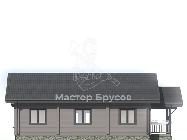 Дом из бруса в «чашу» «Киров» фасад 2