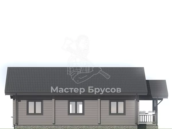 Дом из бруса в «чашу» «» фасад 2