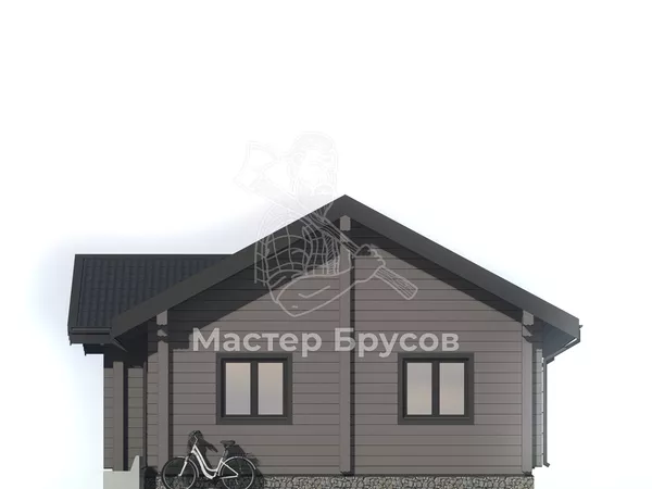 Дом из бруса в «чашу» «» фасад 3