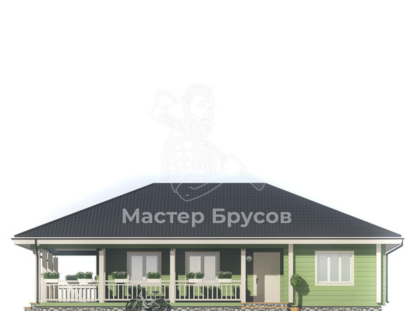 Дом из бруса в «чашу» «Уфа» фасад 4