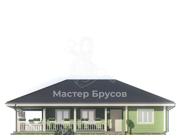 Дом из бруса в «чашу» «Волжский» фасад 4