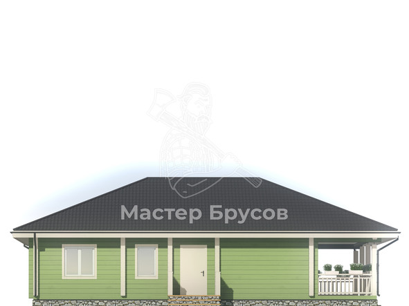 Дом из бруса в «чашу» «Уфа» фасад 2
