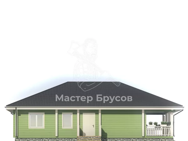 Дом из бруса в «чашу» «» фасад 2
