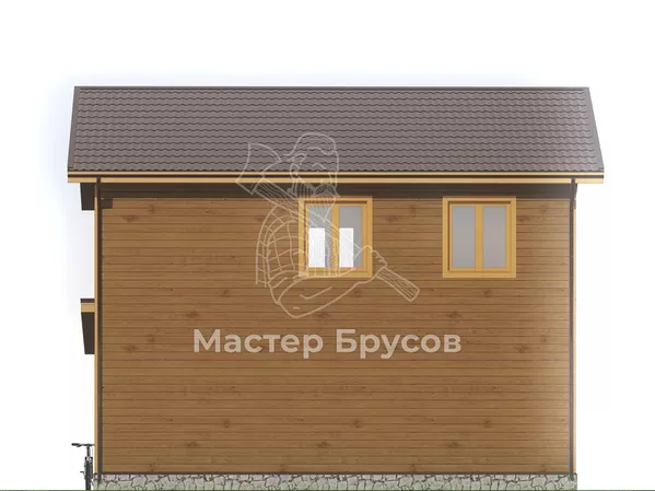 Дом из бруса в «тёплый угол» «Солнечногорск» фасад 3