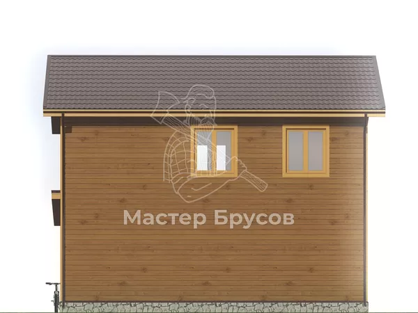 Дом из бруса в «тёплый угол» «» фасад 3