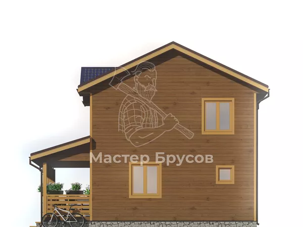 Дом из бруса в «тёплый угол» «» фасад 4