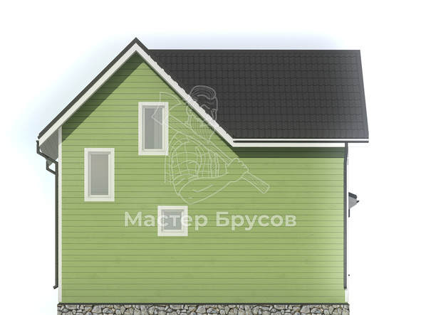 Дом из бруса в «тёплый угол» «Волгоград» фасад 3