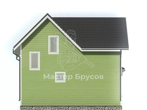 Дом из бруса в «тёплый угол» «» фасад 3