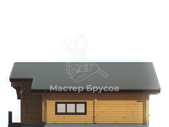 Дом из бруса в «чашу» «Воронеж» фасад 1