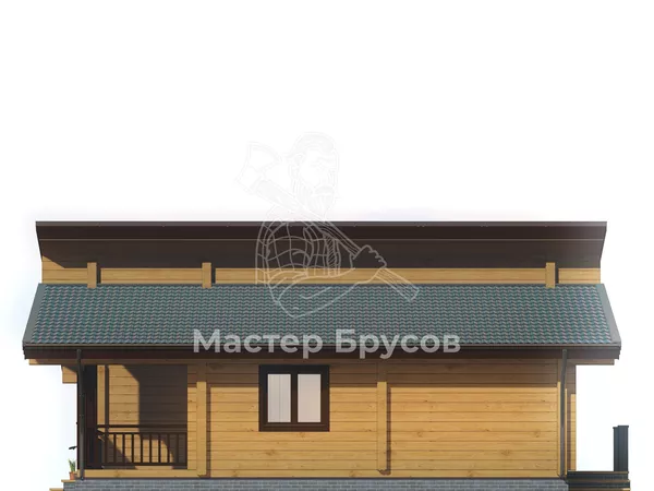 Дом из бруса в «чашу» «» фасад 3