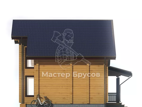 Дом из бруса в «чашу» «» фасад 4