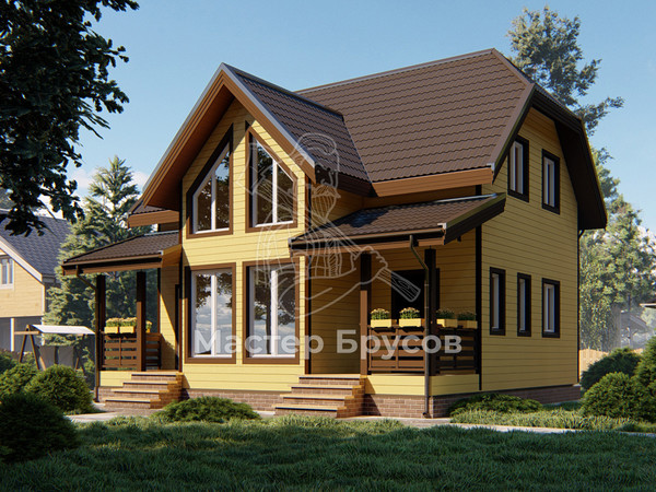 Дом с асимметричной крышей 6х8 из бруса: плюсы и минусы проекта
