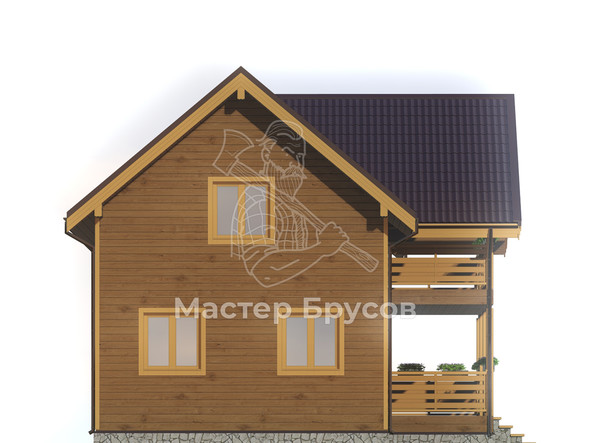 Дом из бруса в «тёплый угол» «Ярославль» фасад 2