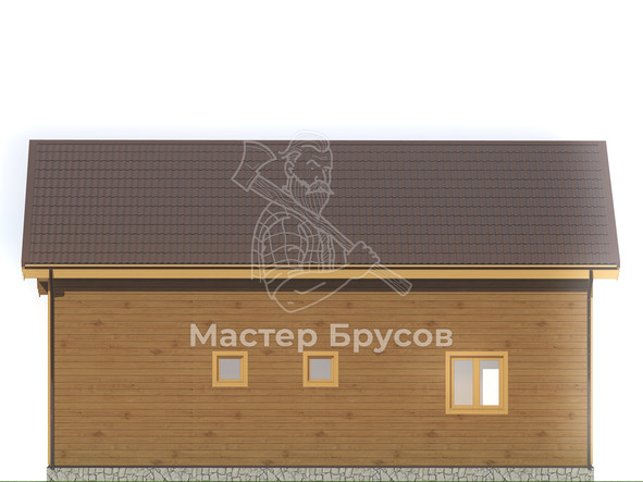 Дом из бруса в «тёплый угол» «Ярославль» фасад 3